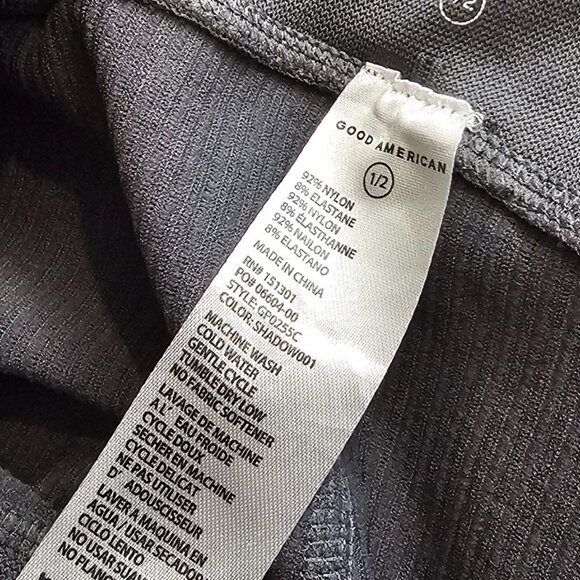 Good American The Seamless Ribbed Leggings, High Rise, Crop, Grey, 1/2, S/M - Picture 4 of 9